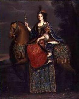 unknow artist Portrait of Queen Marie Casimire in coronation robes on horseback. Sweden oil painting art